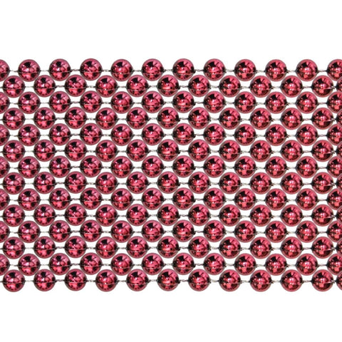 33" Round Metallic Burgundy Mardi Gras Beads (Case - 60 Dozen)