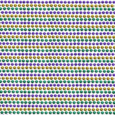33" Round Metallic Purple, Gold and Green Mardi Gras Beads (Case - 60 Dozen)