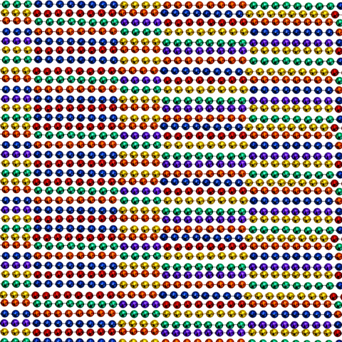 33" Round Metallic Rainbow 6 Section Mardi Gras Beads (Case - 60 Dozen)