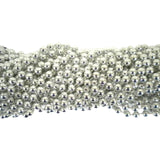 33" Round Metallic Silver Mardi Gras Beads (6 Dozen - 72 Necklaces)