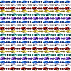 48" Swirl Metallic 6 Color Mardi Gras Beads - Case (25 Dozen)