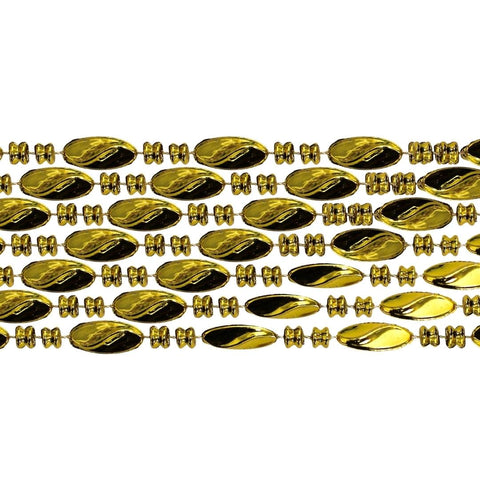 48" Swirl Metallic Gold Mardi Gras Beads - Case (25 Dozen)