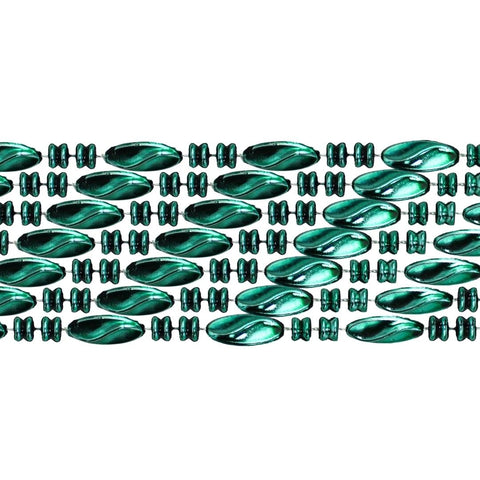 48" Swirl Metallic Green Mardi Gras Beads - Case (25 Dozen)