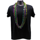 60" Swirl Metallic Purple, Gold and Green Mardi Gras Beads