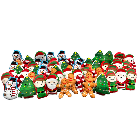 4 Bags - Assorted Christmas Plush Bag (1 Bag - Pack of 72 Pieces)