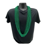 48" 8mm Round Metallic Green Mardi Gras Beads