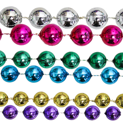 48" 14mm,16mm,18mm Big Mix Purple/Green/Gold/Hot Pink/Silver/Turquoise - Case (10 Dozen)