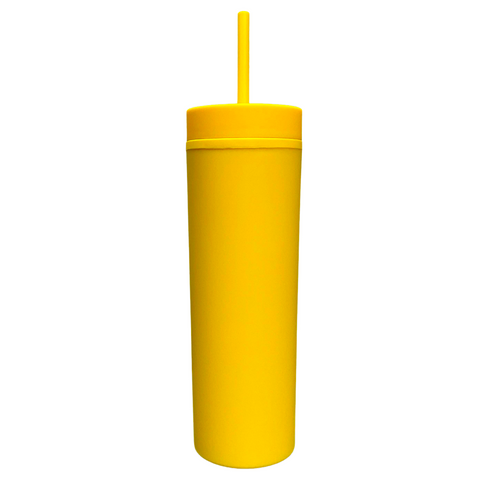 16oz Yellow Tumbler with Lid and Straw (Each)