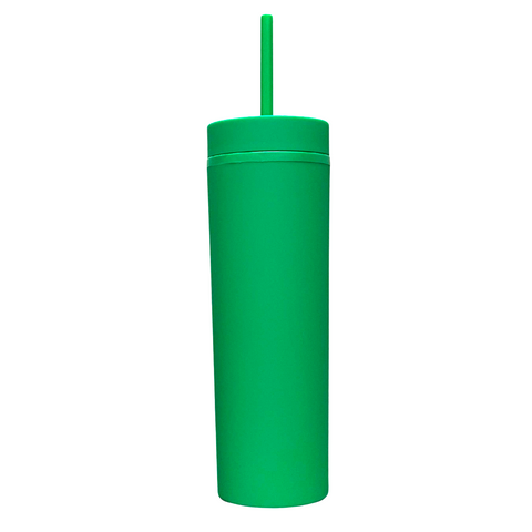 16oz Dark Green Tumbler with Lid and Straw (Each)