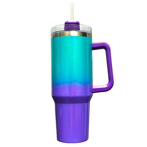 40oz Stainless Steel Shimmer Mega Mug - Green and Purple Ombre (Each)