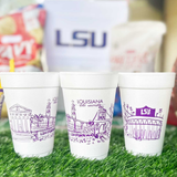 Lsu - Skyline - Baton Rouge Foam Cups (Pack of 10)