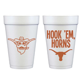 University of Texas/Hook 'em Horns Foam Cups (Pack of 10)