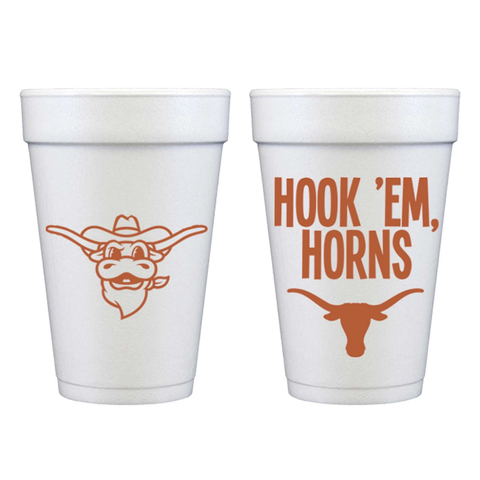 University of Texas/Hook 'em Horns Foam Cups (Pack of 10)