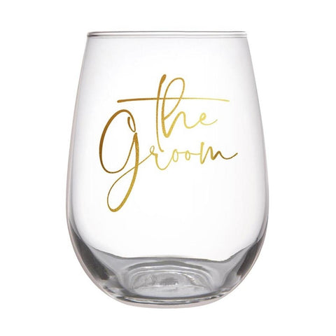 20oz Stemless Wine Glass- The Groom (Each)