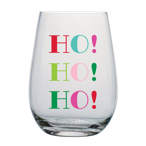 20 oz Wine Glass - Ho! Ho! Ho! (Each)