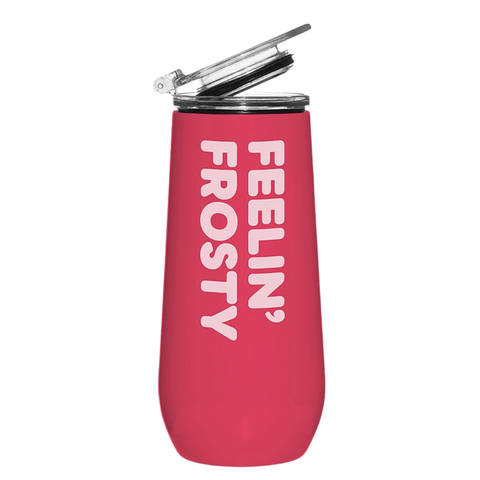 12 oz Stainless Steel Champagne Tumbler - Feelin' Frosty (Each)