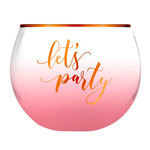 13oz Roly Poly Glass - Let's Party (Each)