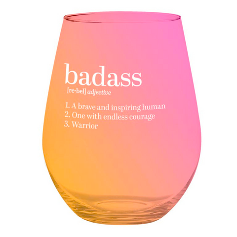 30oz Jumbo Stemless Wine Glass - Badass (Each)