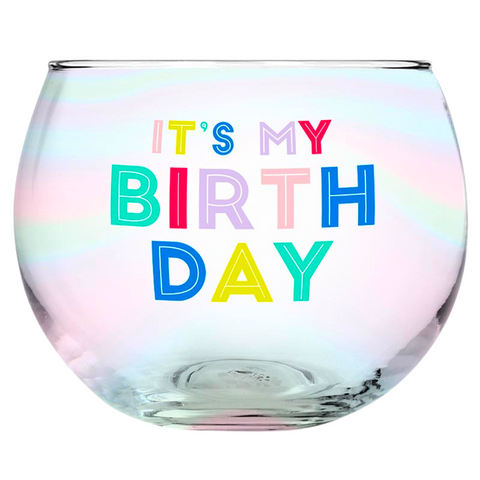 13oz It's My Birthday Roly Poly Glass (Each)