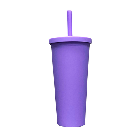 24oz Violet Tumbler with Lid and Straw (Each)