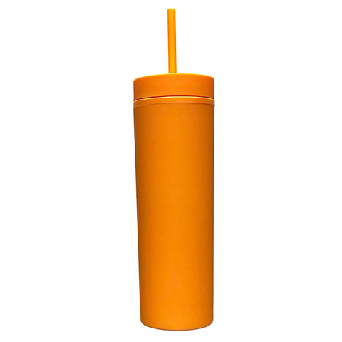 16oz Orange Tumbler with Lid and Straw (Each)