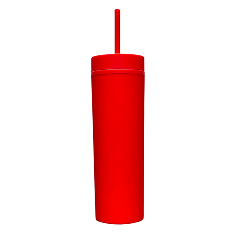 16oz Red Tumbler with Lid and Straw (Each)