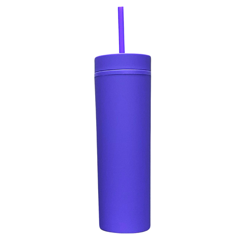 16oz Dark Purple Tumbler with Lid and Straw (Each)