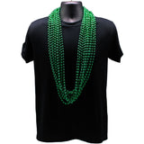 48" 10mm Round Metallic Green Mardi Gras Beads