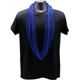 48" 10mm Round Metallic Royal Blue Mardi Gras Beads