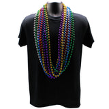48" 12mm Round Metallic 6 Color Mardi Gras Beads