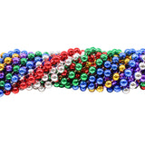 48" 12mm Round Metallic 6 Color Mardi Gras Beads