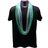 48" 12mm Round AB 4 Clear Colors Mardi Gras Beads