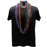 48" 12mm Cut Metallic 6 Color Mardi Gras Beads
