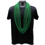 48" 12mm Round Metallic Green Mardi Gras Beads