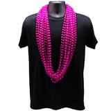 48" 12mm Round Pearl Hot Pink Mardi Gras Beads