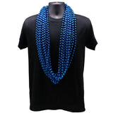 48" 12mm Round Metallic Royal Blue Mardi Gras Beads