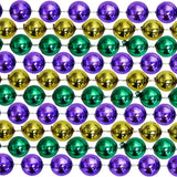 72" 12mm Round Metallic Purple, Gold and Green Mardi Gras Beads