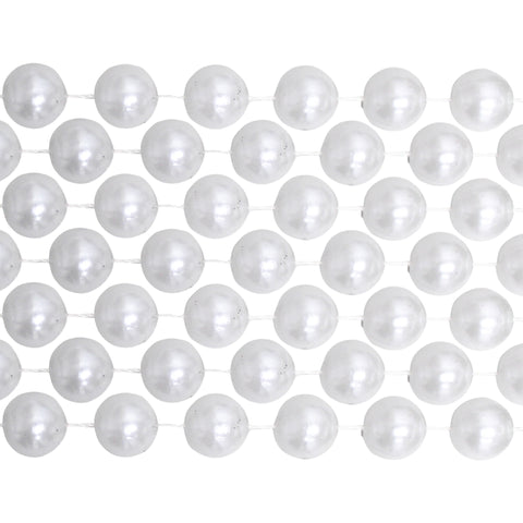 100" 14mm Round Pearl White Mardi Gras Beads