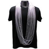 60" 14mm Round Pearl White Mardi Gras Beads