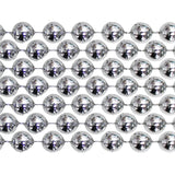 60" 14mm Round Metallic Silver Mardi Gras Beads