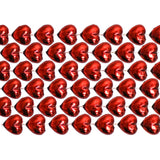 48" 15mm Metallic Heart Red Mardi Gras Beads - Case (10 Dozen)