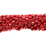 48" 15mm Metallic Red Heart Mardi Gras Beads (Dozen)