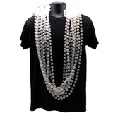 60" 16mm Round Pearl White Mardi Gras Beads