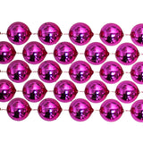 48" 18mm Round Metallic Hot Pink Mardi Gras Beads Case