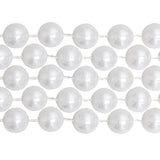72" 18mm Round Pearl White Mardi Gras Beads