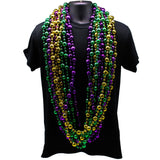 60" 20mm-10mm-10mm Globe Metallic Purple, Gold and Green Mardi Gras Beads