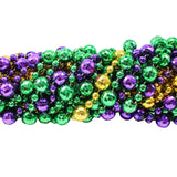 60" 20mm-10mm-10mm Globe Metallic Purple, Gold and Green Mardi Gras Beads