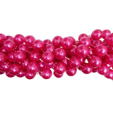 48" 22mm Round Pearl Hot Pink Mardi Gras Beads