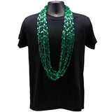 48" Swirl Metallic Green Mardi Gras Beads - Dozen (12 Necklaces)
