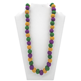 32" 13mm Eco-Friendly Purple, Green, and Yellow Felt Necklace (Dozen)